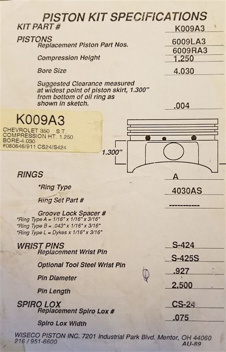 Engine Specs